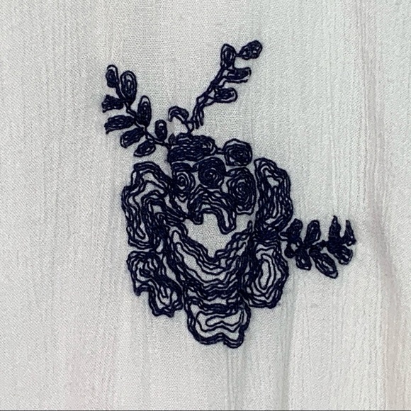 Free People Swing Dress White Blue Floral - Picture 3 of 5